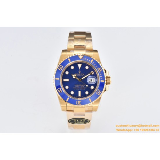 Submariner 116618 LB 40mm 904L YG/SS Blue Dial Clean VS3135