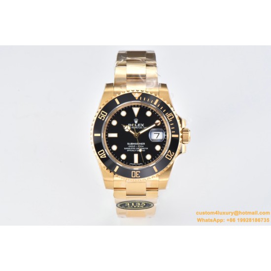 Submariner 116618LN 40mm YG/YG Black/Dot Clean VS3135