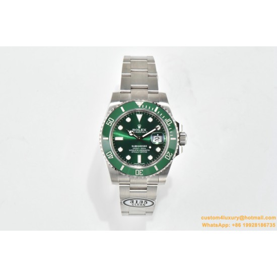 Submariner 116610LV Hulk 40mm SS/SS Green Dial Clean VS3135