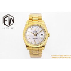 DayDate 40mm YG/YG Silver Textured Dial EWF A2836