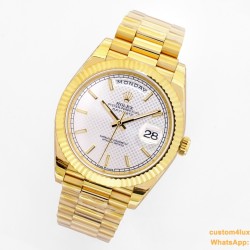 DayDate 40mm YG/YG Silver Textured Dial EWF A2836