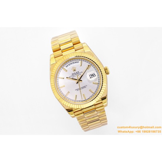 DayDate 40mm YG/YG Silver Textured Dial EWF A2836