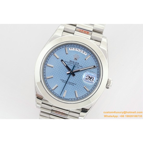 DayDate 40mm SS/SS Blue Textured Dial EWF A2836