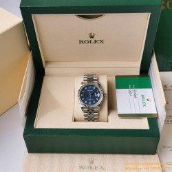 Datejust 126234 36mm Jub SS/SS Blue Textured EWF(GDF) SH3235