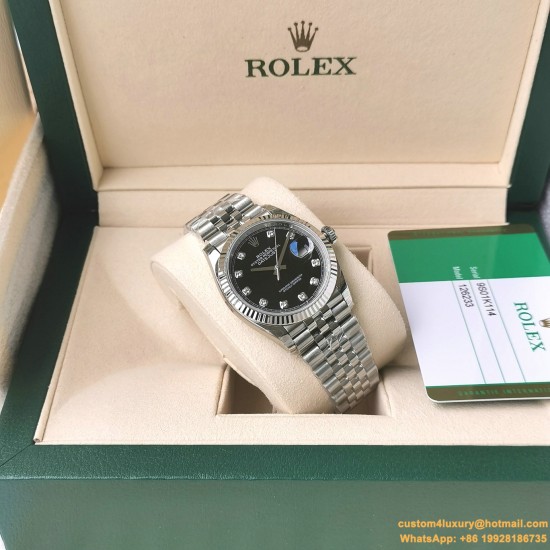 Datejust 126234 36mm Jub SS/SS Black/Dia EWF(JQF) VR3235