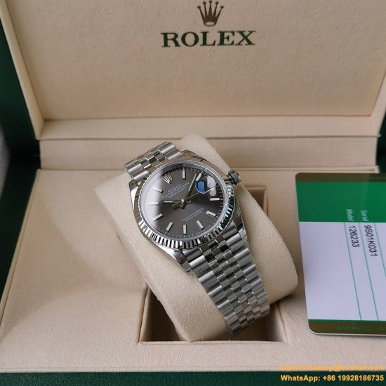 Datejust 126234 36mm Jub SS/SS Grey/Stk EWF(JQF) VR3235