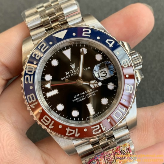 GMT II 126710 Pepsi Jub 40mm SS/SS Black Clean V3 DD3285 Super Clone