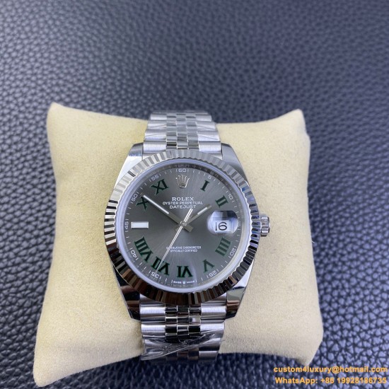 Datejust 126334 41mm Wimbledon Jub SS/SS Gray Dial Clean VR3235