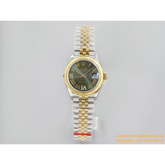 Datejust 31mm 278273 YG/SS Green/Rmn EWF MY8215