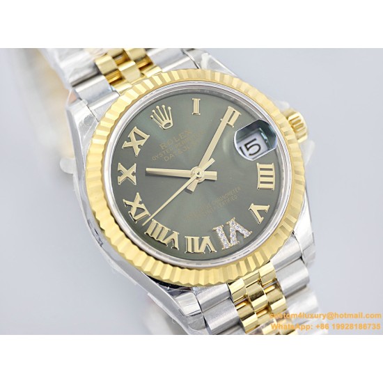 Datejust 31mm 278273 YG/SS Green/Rmn EWF MY8215