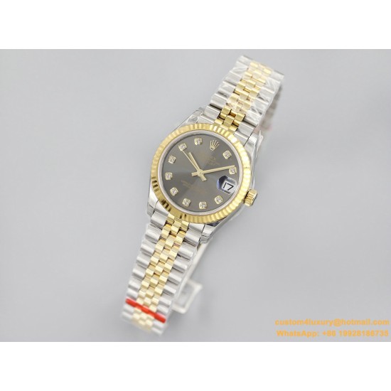 Datejust 178313 31mm Jub YG/SS Black/Dia EWF A2824