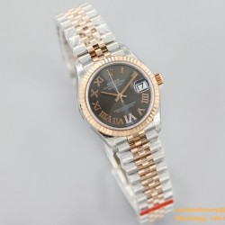 Datejust Ladies 31mm Jubilee RG/SS Black/Rmn EWF A2671