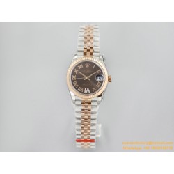 Datejust Ladies 31mm Jubilee RG/SS Brown/Rmn EWF A2671