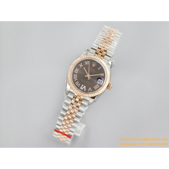 Datejust Ladies 31mm Jubilee RG/SS Brown/Rmn EWF A2671