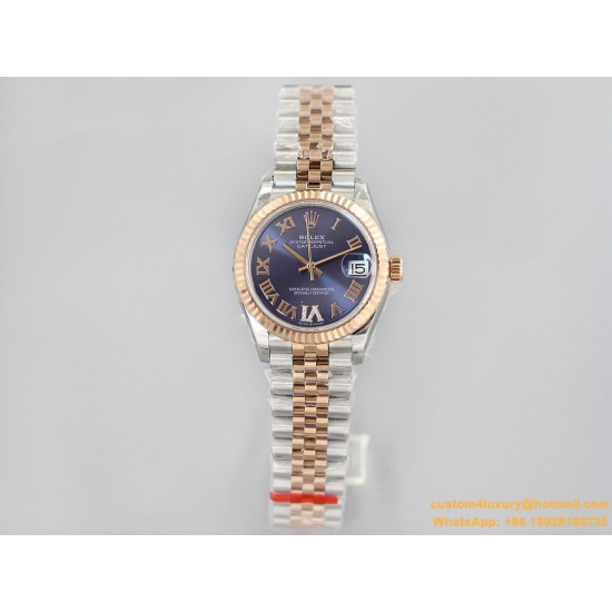 Datejust Ladies 31mm Jubilee RG/SS Blue/Rmn EWF A2671