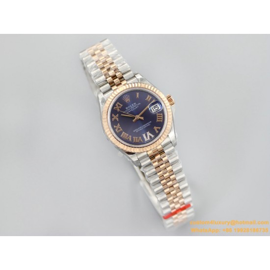 Datejust Ladies 31mm Jubilee RG/SS Blue/Rmn EWF A2671