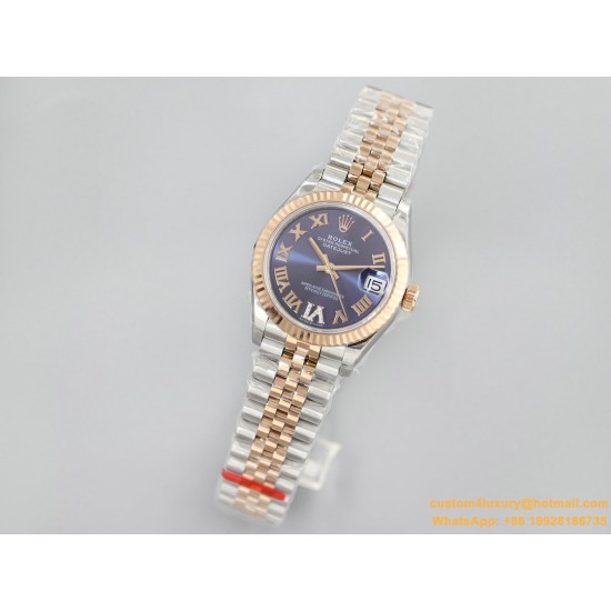 Datejust Ladies 31mm Jubilee RG/SS Blue/Rmn EWF A2671