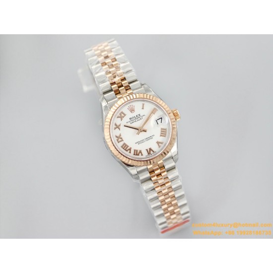 Datejust 278271 31mm Jub SS/RG White/Rmn EWF A2824