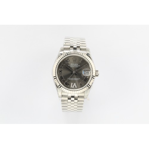 DATEJUST - LADY 31mm Pres Flt SS/SS Grey Rmn/Dia EWF A2824