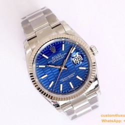Datejust 126233 36mm Oys SS/SS Textured Blue/STK  Dial EWF VR3235