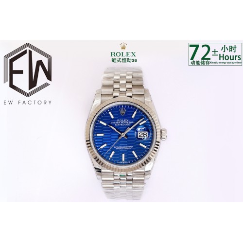 Datejust 126233 36mm Jub SS/SS Textured Blue/STK Dial EWF VR3235