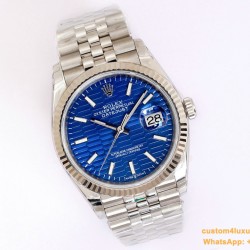 Datejust 126233 36mm Jub SS/SS Textured Blue/STK Dial EWF VR3235