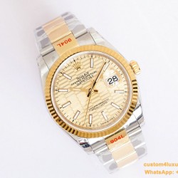Datejust 126233 36mm Oys YG/SS Gold/STK Textured Dial EWF VR3235