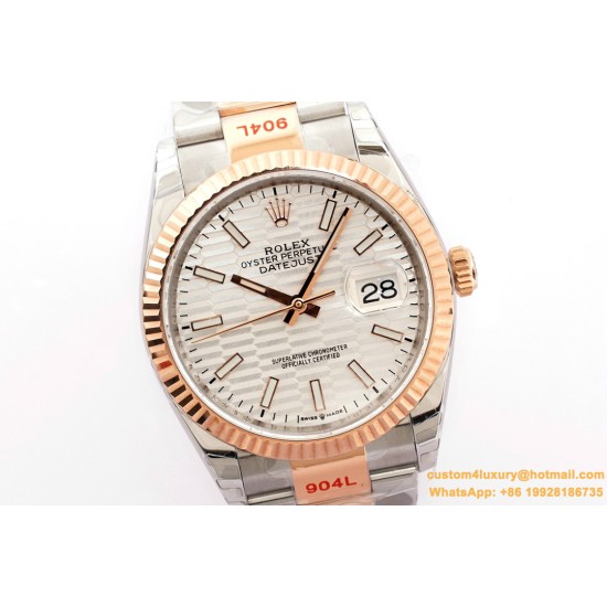 Datejust 126233 36mm Oys RG/SS Silver Textured EWF VR3235
