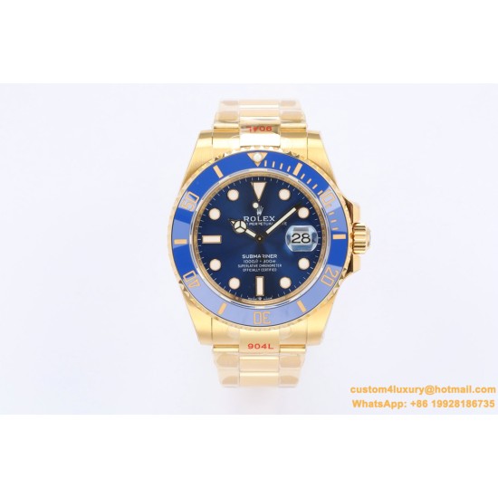 Submariner 126618LB 904L YG/YG Blue EWF Asian 3235