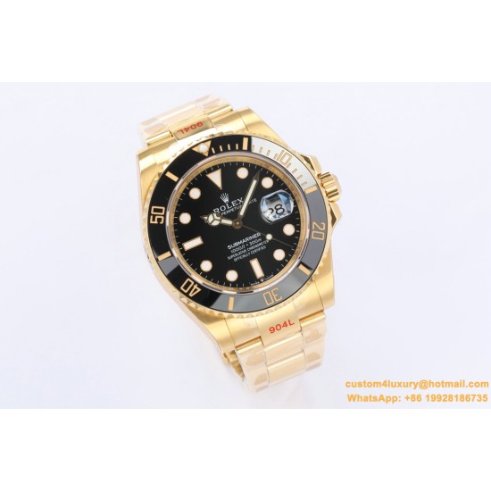 Submariner 126618LN 41mm 904L YG/YG Blk EWF A3235