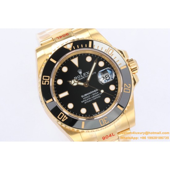 Submariner 126618LN 41mm 904L YG/YG Blk EWF A3235