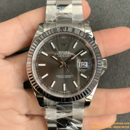 Datejust 126334 41mm Oyster Flt 904L SS/SS Grey/Stk VSF VS3235