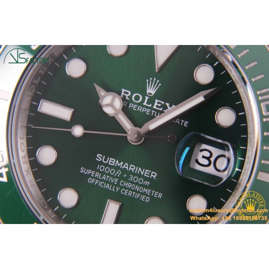 Submariner 116610LV Hulk 40mm SS/SS Green Dial VSF VS3135