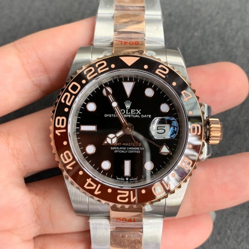 GMT Master II 126711 CHNR Rootbeer SS/RG Black Dial GMF VR3186