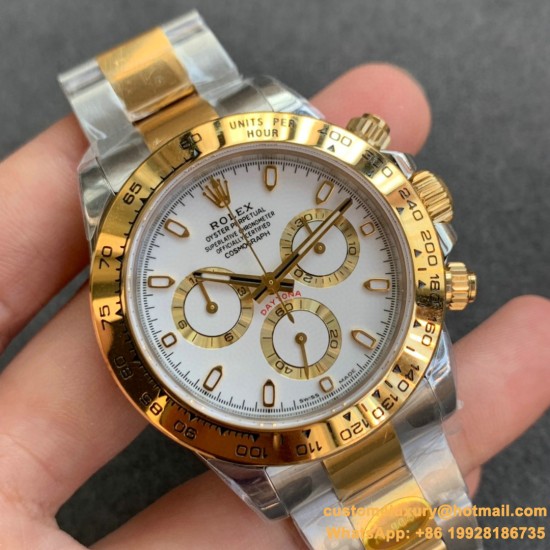 Daytona 126503 40mm YG/SS White/Stk NOOB SH4131 Super Clone