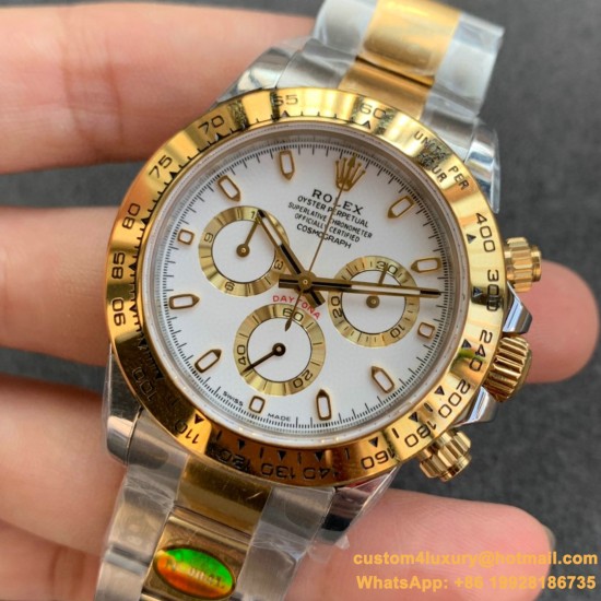 Daytona 126503 40mm YG/SS White/Stk NOOB SH4131 Super Clone