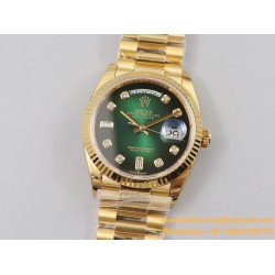 DayDate 36mm Flt Pres YG/YG Green Diam EWF A3255 Mod
