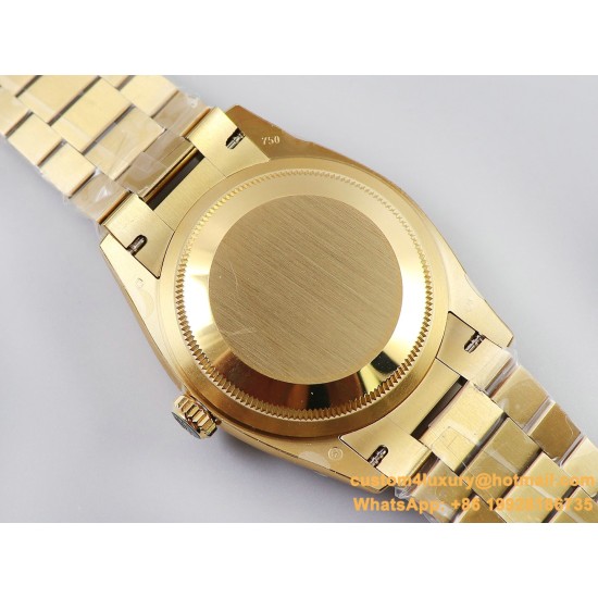 DayDate 36mm Flt Pres YG/YG Green Diam EWF A3255 Mod