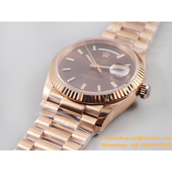 DayDate 36mm Flt Pres RG/RG Brown EWF A3255 Mod