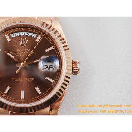 DayDate 36mm Flt Pres RG/RG Brown EWF A3255 Mod