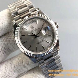 DayDate 128239 36mm SS/SS Grey/Stk EWF V2 A3255(Gain Weight)