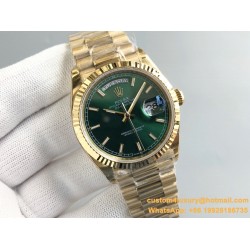 DayDate 128238 36mm YG/YG Green/Diam QF V3 VR3255(Gain Weight)