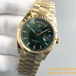 DayDate 128238 36mm YG/YG Green/Diam QF V3 VR3255(Gain Weight)