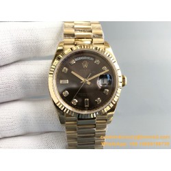 DayDate 128238 36mm YG/YG Brown/Dia QF V3 VR3255(Gain Weight)