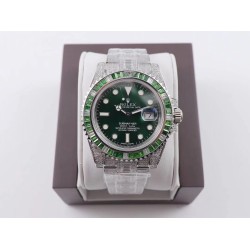 Submariner Diamond 904L SS/SS Green Dial A3135