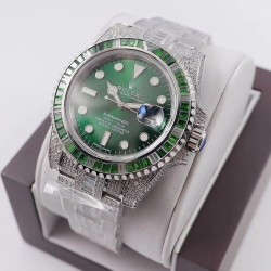 Submariner Diamond 904L SS/SS Green Dial A3135