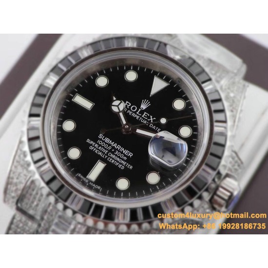 Submariner Diamond 904L SS/SS Black Dial A3135