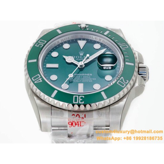 Submariner 116610LV Hulk 40mm SS/SS Green Dial GMF VS3135