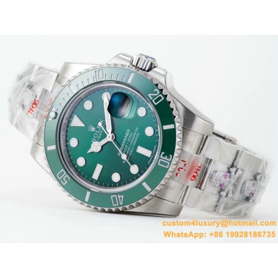 Submariner 116610LV Hulk 40mm SS/SS Green Dial GMF VS3135