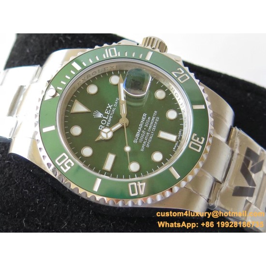 Submariner 116610LV 904L SS/SS Green VRF Asia 3135